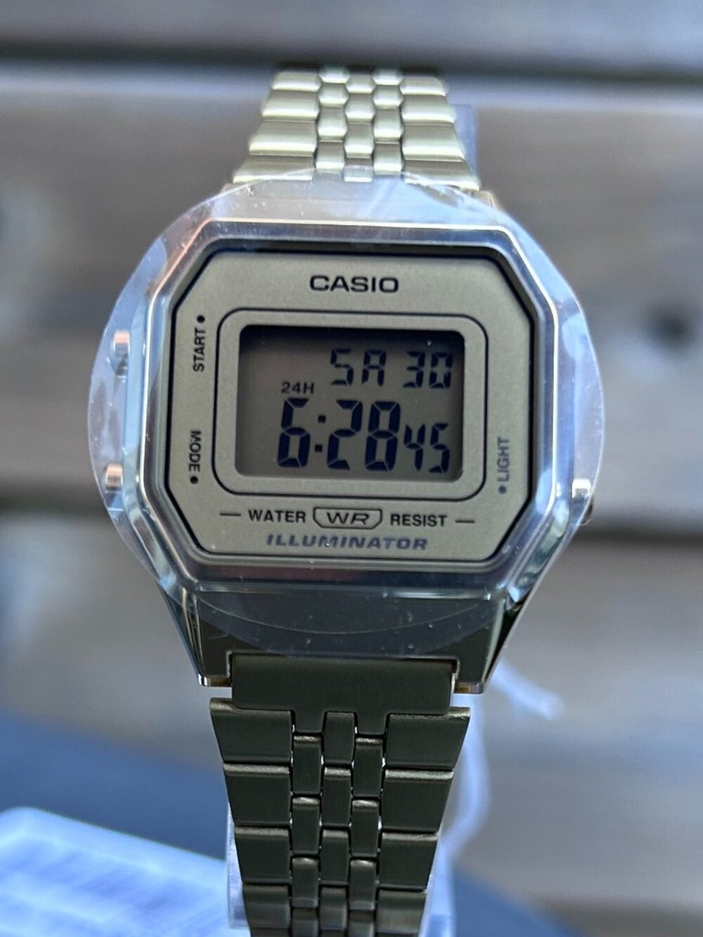 Casio Gold Tone Digital Watch Illuminator Stainless Steel Bracelet New With Tags